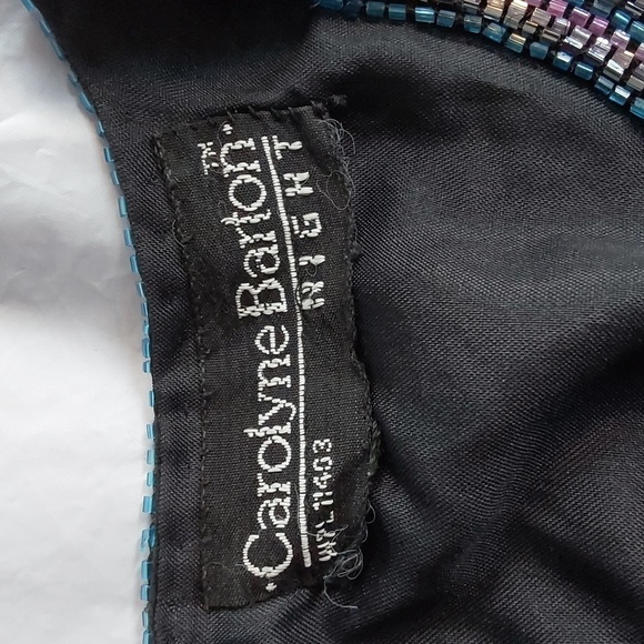 Carolyne Barton Purple Heavily Beaded Geometric Vintage Dressy Blouse Sz.L - Picture 10 of 12